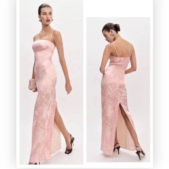Reformation Frankie Dress In Powder Pink Size 12 NWT - Picture 2 of 6